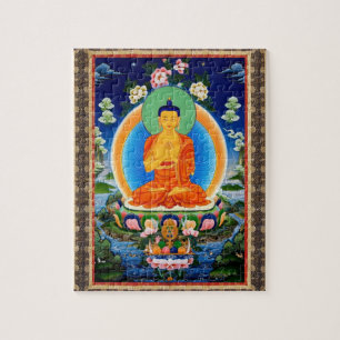 Quebra-cabeça Tibetano Thangka Prabhutaratna Buddha Jigsera Queb
