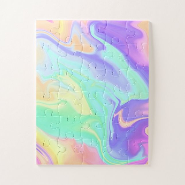 Quebra-cabeça Tie Dye Swirl Marble Retro Groovy (Vertical)