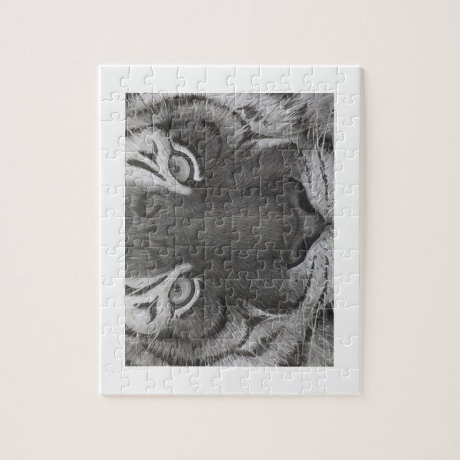 Quebra-cabeça tiger和　パズル　水墨画　虎 (Vertical)