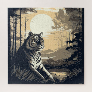 Quebra-cabeça Tiger boho art