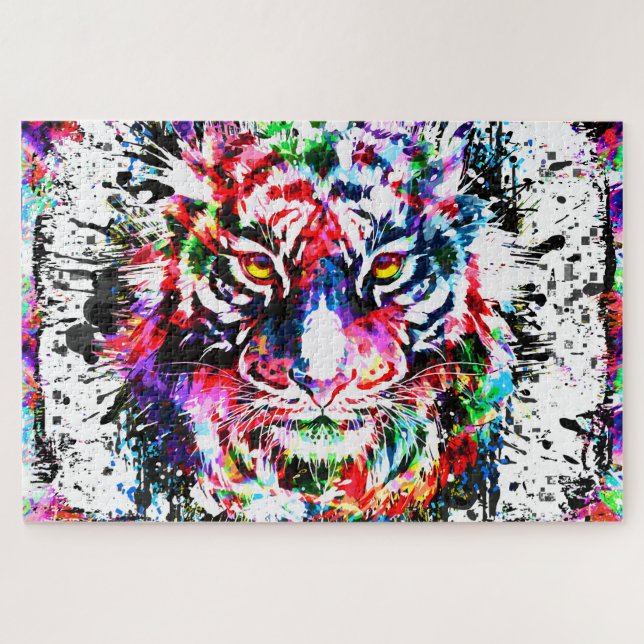 Quebra-cabeça Tiger | Quebra-cabeça de desenho col (Horizontal)