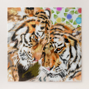 Quebra-cabeça Tigers Hug - Romântico -