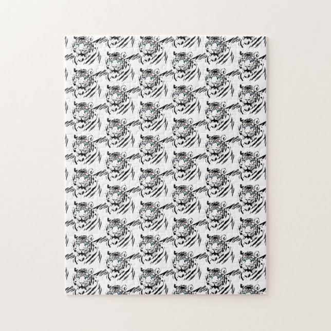 Quebra-cabeça Tigre Branco de Bengala Amante de Animais Rosto de (Vertical)