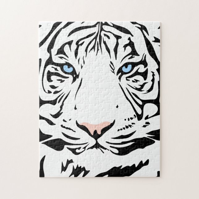 Quebra-cabeça Tigre Branco magnífico| Gatos Grandes (Vertical)