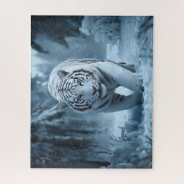 Quebra-cabeça Tigre Branco ondulando a neve