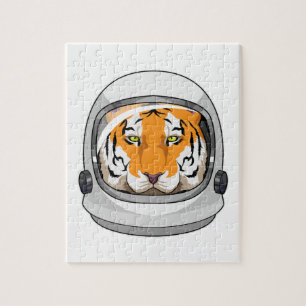 Quebra-cabeça Tigre como astronauta com capacete