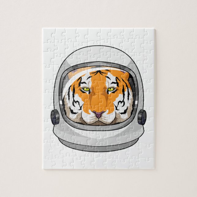 Quebra-cabeça Tigre como astronauta com capacete (Vertical)