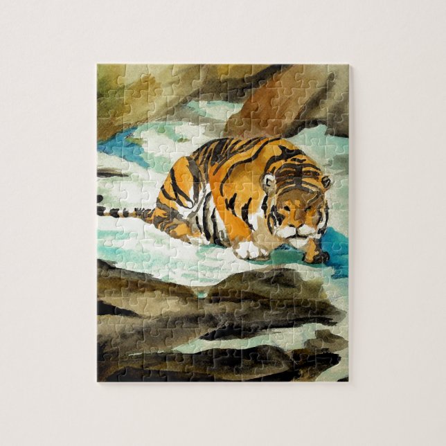 Quebra-cabeça Tigre de Aquarela (Vertical)