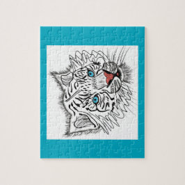 Quebra-cabeça Tigre de bebê de olhos azuis