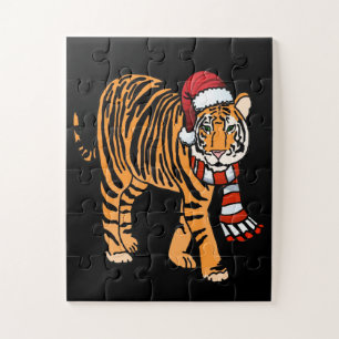 Quebra-cabeça Tigre de Natal