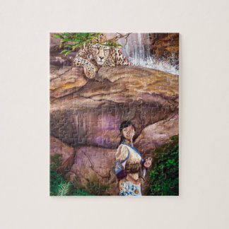 Quebra-cabeça Tigre e morango do budista de zen