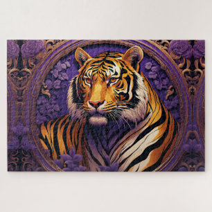 Quebra-cabeça Tigre em roxo