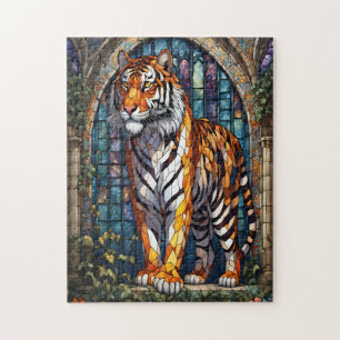 Quebra-cabeça Tigre Majestoso em Vidro Estreito