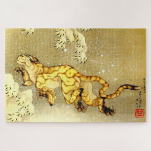 Quebra-cabeça Tigre na Neve Katsushika Hokusai 1849