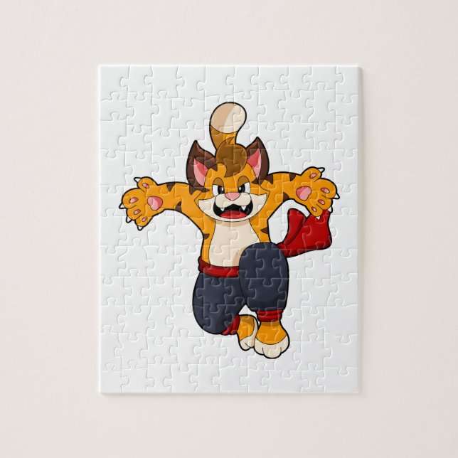 Quebra-cabeça Tigre no Karate das Artes Marciais (Vertical)