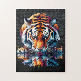 Quebra-cabeça Tigre olhando para Reflexo na Água