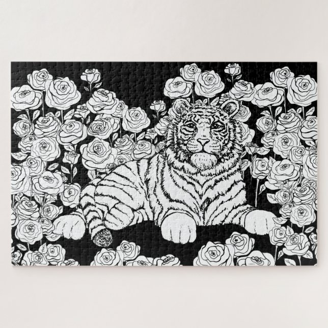 Quebra-cabeça Tigre Sábio (Horizontal)
