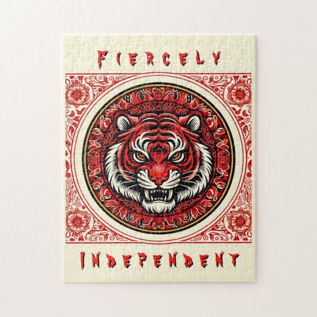 Quebra-cabeça Tigre Vermelho Independente (Vertical)