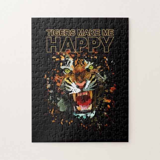 Quebra-cabeça Tigres me fazem feliz (Vertical)