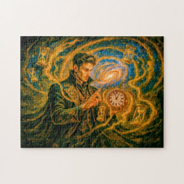 Quebra-cabeça Time-bending mage in enchanted oil painting (Horizontal)