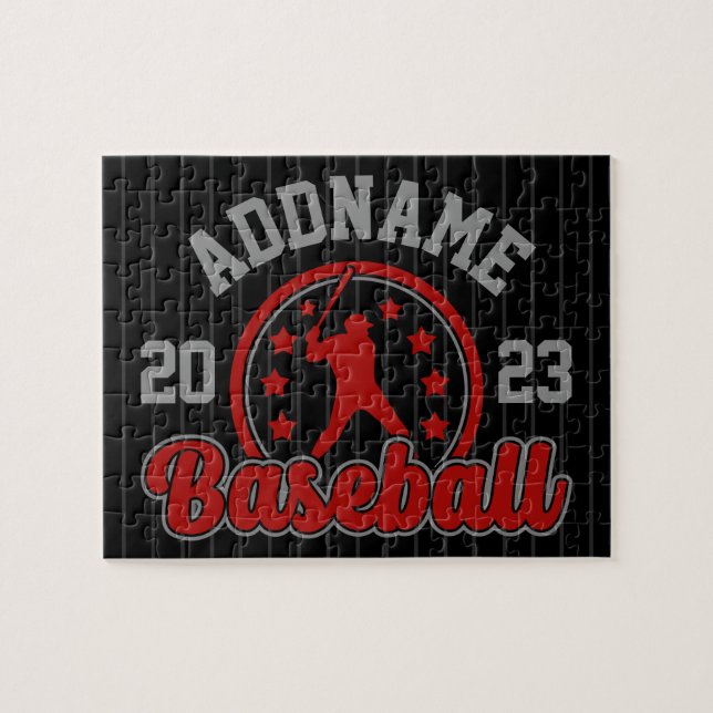 Quebra-cabeça Time de beisebol personalizado com NOME do jogador (Horizontal)