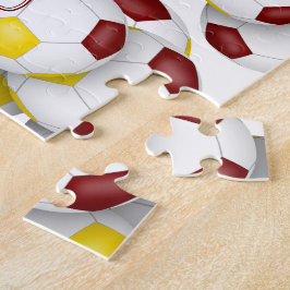 Quebra-cabeça time de ouro de maron colorido futebol masculino