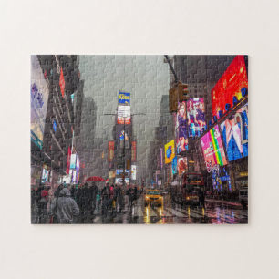 Quebra-cabeça Times Square chuvoso