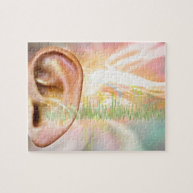 Quebra-cabeça Tinnitus, trabalho de arte conceitual de computado (Horizontal)