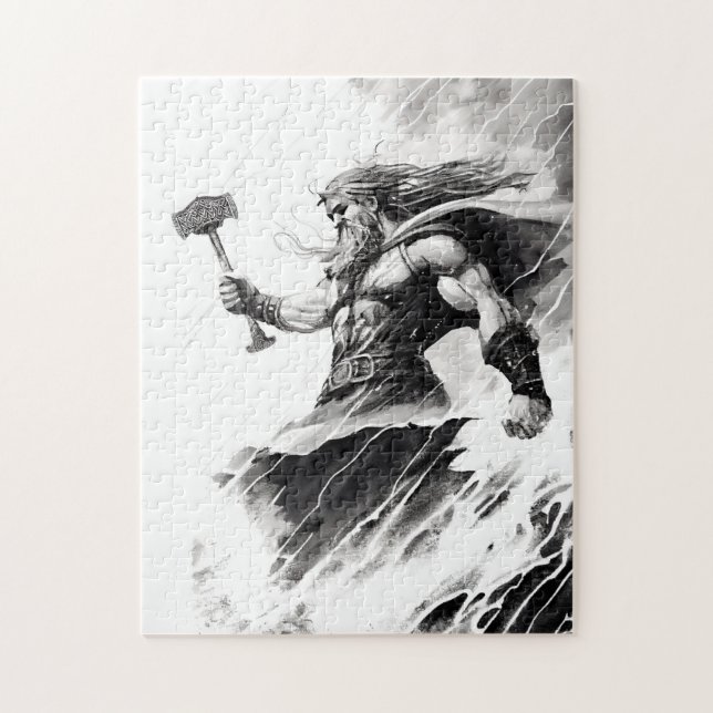 Quebra-cabeça Tinta da mitologia nórdica deus thor (Vertical)