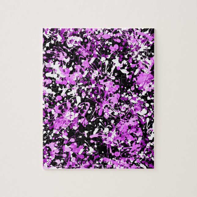 Quebra-cabeça Tinta Salpicada em Orquídea (Vertical)