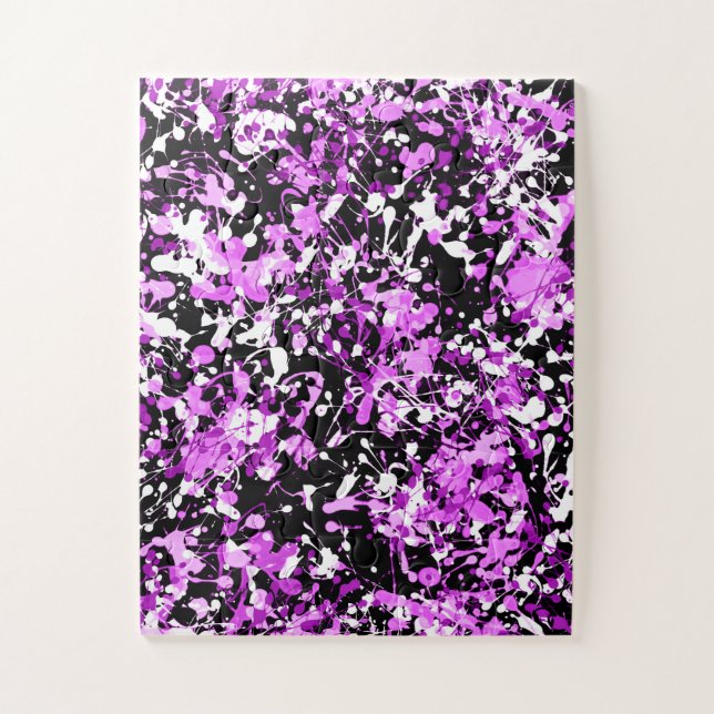 Quebra-cabeça Tinta Splatter na Orquídea (Vertical)