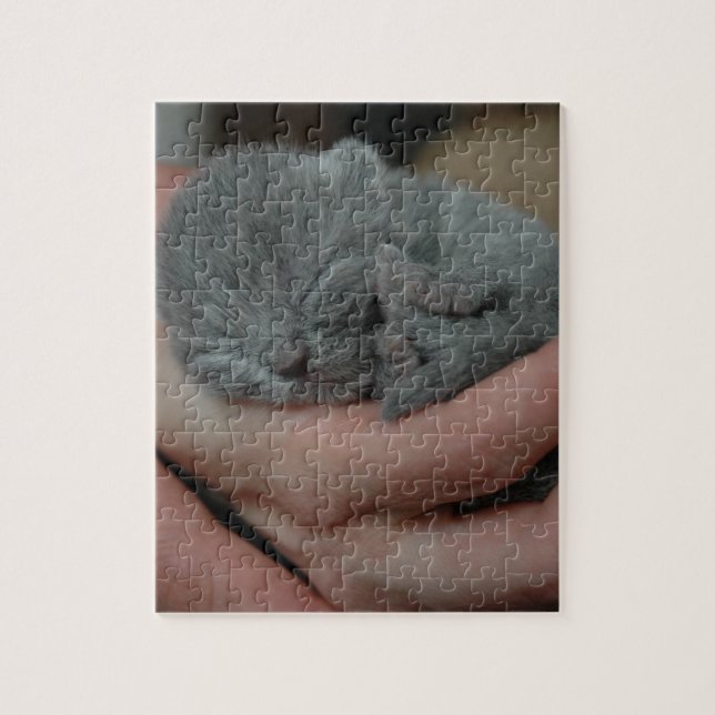 Quebra-cabeça Tiny Baby Blue Kitten (Vertical)