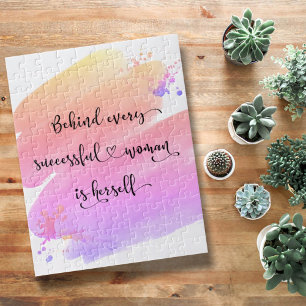 Quebra-cabeça Tipografia de Aquarela Rosa-Chic com Êxito
