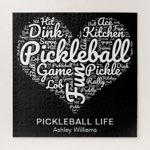 Quebra-cabeça Tipografia de Arte do Jogador de Pickleball Person
