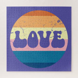 Quebra-cabeça Tipografia Do Amor Com Vintage Sunset Strips