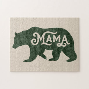 Quebra-cabeça Tipografia Rustic Mama Bear Silhouette