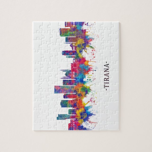Quebra-cabeça Tirana Albânia Skyline (Vertical)