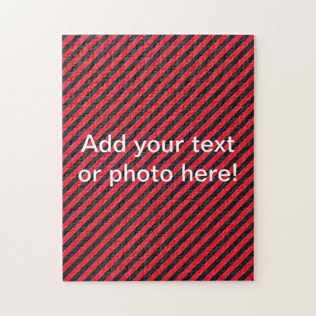 Quebra-cabeça Tiras de Diagonal Vermelhas e Pretas Finas (Vertical)