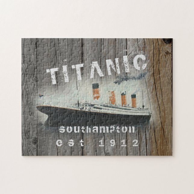 Quebra-cabeça Titanic Rustic Família Personalizada (Horizontal)