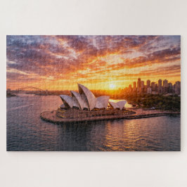 Quebra-cabeça Title Sydney Opera House Sunset Aerial Photography