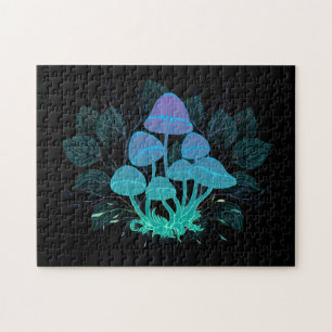 Quebra-cabeça Toadstools em arbustos