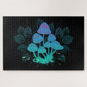 Quebra-cabeça Toadstools em arbustos