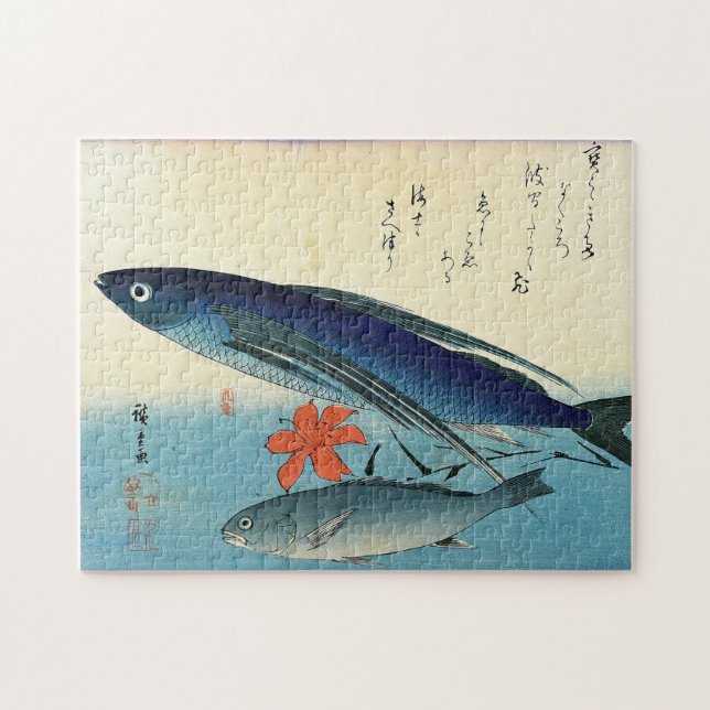 Quebra-cabeça Tobiuo & Ishimochi - Impressão de Peixes Japoneses (Horizontal)
