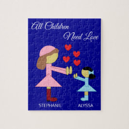 Quebra-cabeça Todas as Crianças Precisam De Amor: Azul DarK