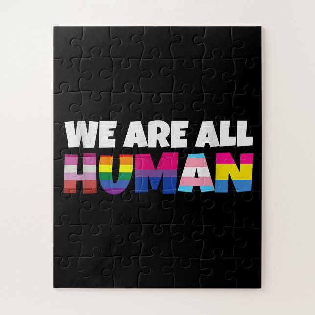 Quebra-cabeça Todos nós somos seres humanos, orgulhosos, LGBT. (Vertical)