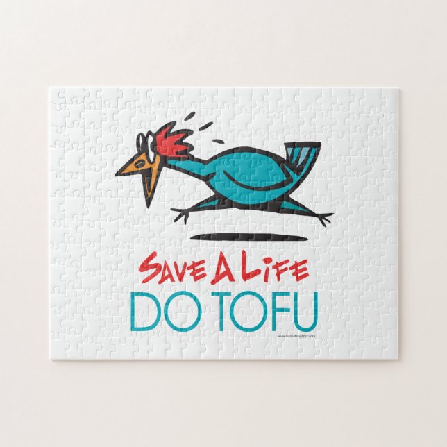 Quebra-cabeça Tofu engraçado do vegetariano (Horizontal)