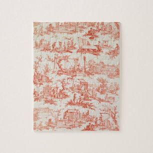 Quebra-cabeça Toile de Jouy, ilustrando os processos de manuf