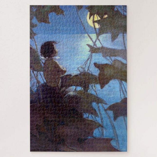 Quebra-cabeça Tom Assistindo a Lua, Jessie Willcox Smith (Vertical)