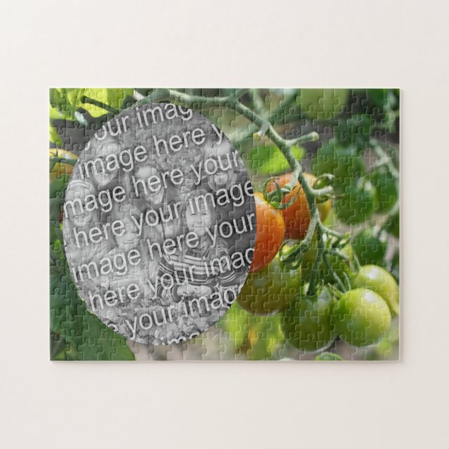 Quebra-cabeça Tomates de cereja de jardim adicione sua foto (Horizontal)