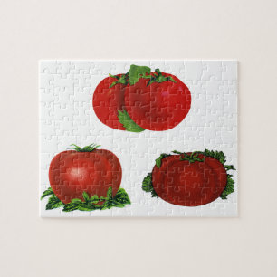 Quebra-cabeça Tomates Vermelhos Maduros Vintage Comida, Frutas,
